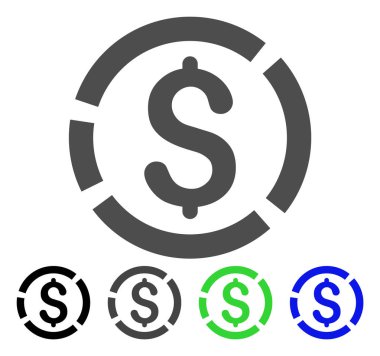 Doları diyagramı vektör simgesi