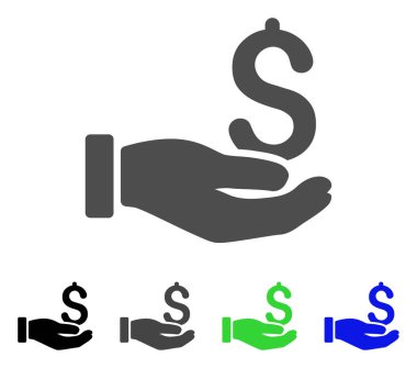 Kazanç el vektör simgesi