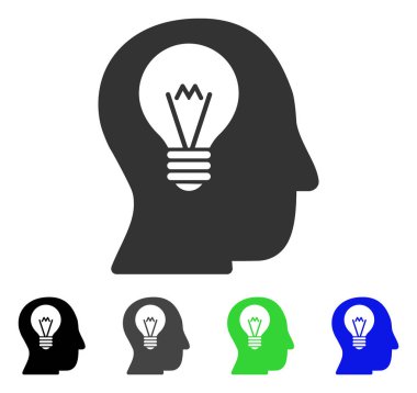 Akıl ampul vektör simgesi