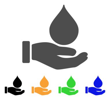 Kan bağışı el düz simgesi