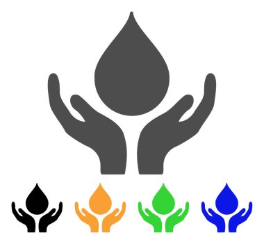 Kan bağışı eller düz simgesi