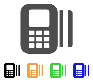 Kart okuyucu düz simgesi