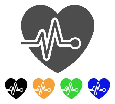 Kardiyo darbe düz simgesi