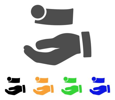 Nakit ödeme el düz simgesi