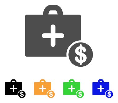 Ticari tıp olgu düz simgesi