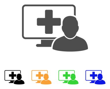 Bilgisayar doktor düz simgesi