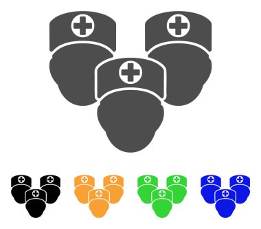 Danışma doktor grup düz simgesi