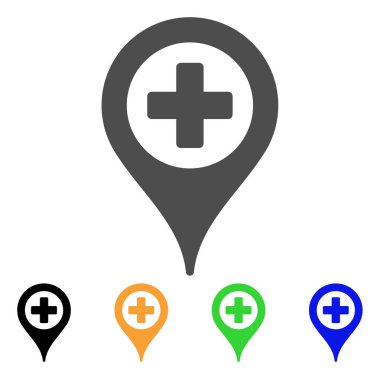 Harita işaretleyici düz simgesi çapraz