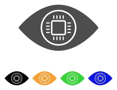 Cyborg göz düz simgesini