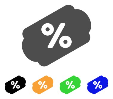 İndirim kupon düz simgesi