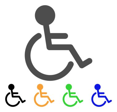 Engelli kişi düz simgesi