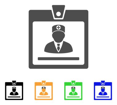 Doktor rozet düz simgesi