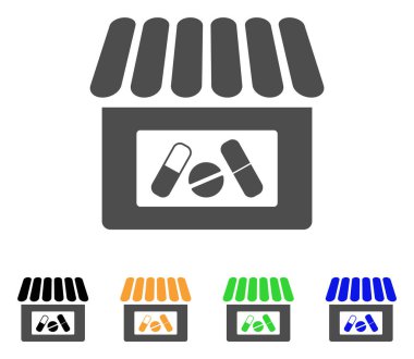 Uyuşturucu dükkanı düz simgesi