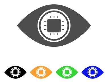 Elektronik göz Lens düz simgesini