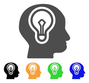 Fikir ampul düz simgesi