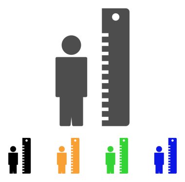 Adam yükseklik düz simgesi