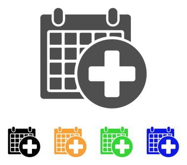 Tıbbi randevu düz simgesi