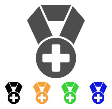 Tıbbi çapraz madalya düz simgesi