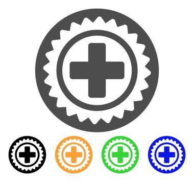 Tıbbi çapraz damga düz simgesi