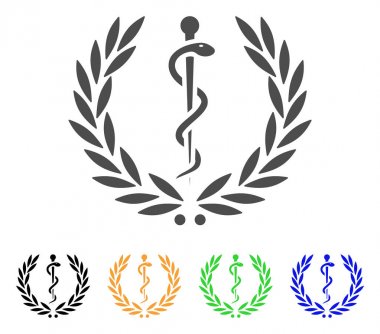 Tıbbi onur defne çelengi düz simgesi