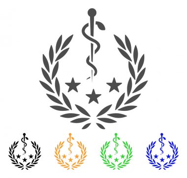 Tıbbi defne çelengi düz simgesi