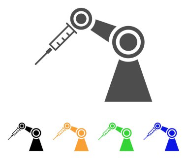 Tıbbi enjekte Robot düz simgesi