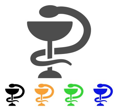 Tıp yılan amblemi düz simgesi