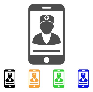 Cep doktor düz simgesi