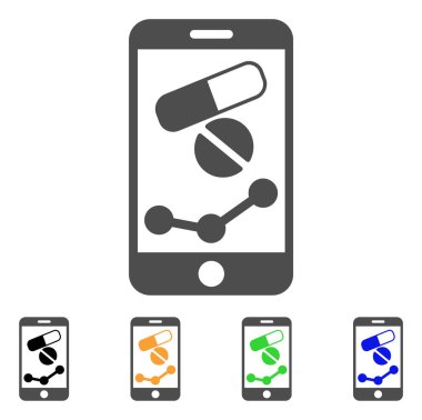 Mobil eczane grafik düz simgesi