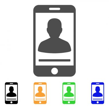 Mobil kişi kişi düz simgesi