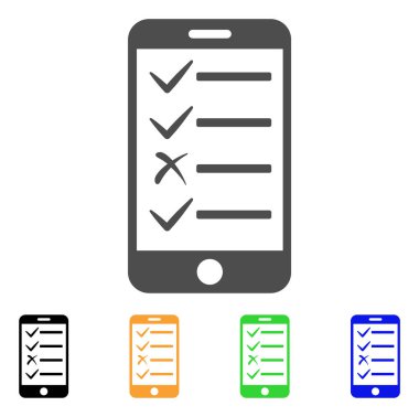 Mobil yapılacaklar listesi düz simgesi