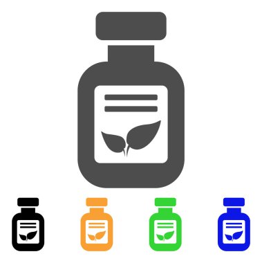 Doğal ilaçlar şişe düz simgesi