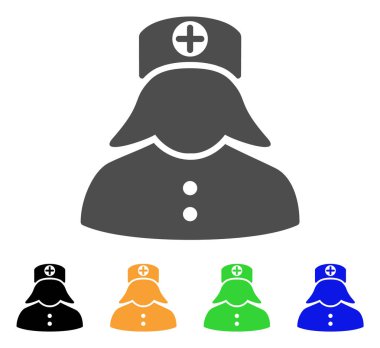 Hemşire düz simgesi