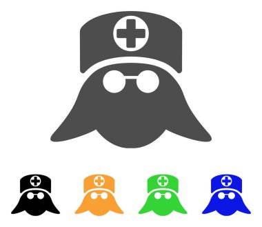 Hemşire kafa düz simgesi