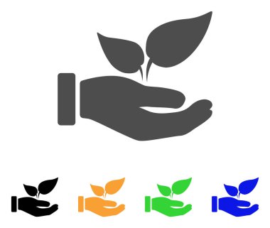 Organik ilave el düz simgesi