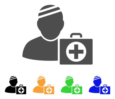 Hasta ilk yardım büyük düz simgesi
