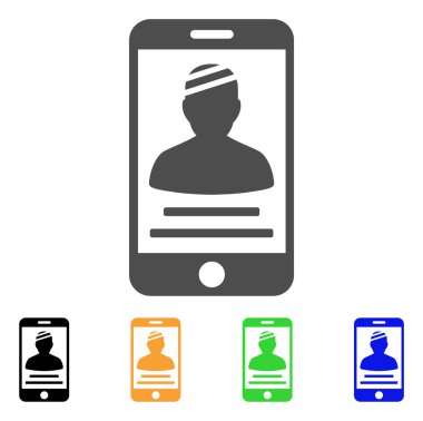 Hasta telefon düz simgesi