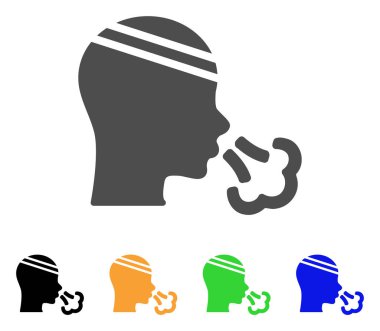 Hasta hapşırma düz simgesi