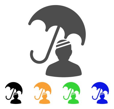 Hasta şemsiye koruma düz simgesi