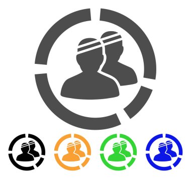 Hastalar diyagramı düz simgesi