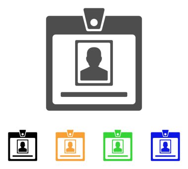 Kişi rozet düz simgesi