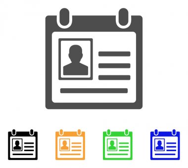 Kişi Cardfile düz simgesi