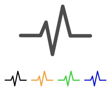 Nabız eğrisi düz simgesi