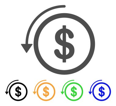 Geri ödeme düz simgesi