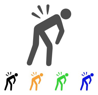 Siyatik bel ağrısı düz simgesi