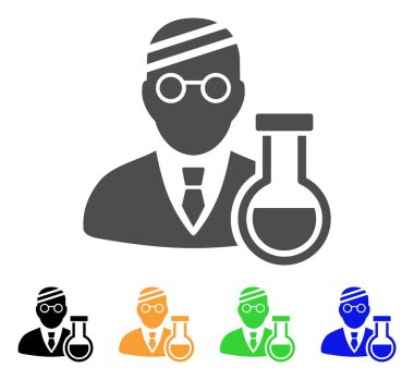 Hasta kimyager düz simgesi