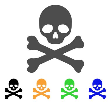 Kafatası ve kemiklerin düz simgesi