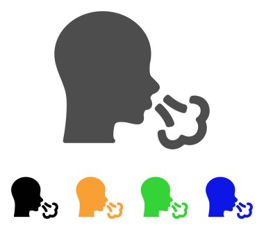 Hapşırma düz simgesi