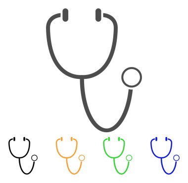 stetoskop düz simgesi