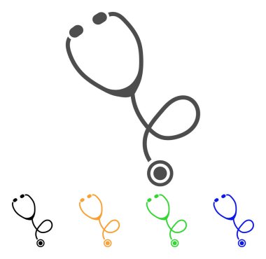 stetoskop düz simgesi